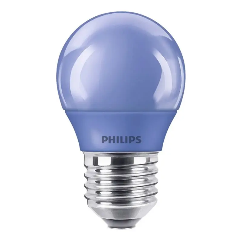 Finale Aktion Philips LED Leuchtmittel P45 Tropfen 3,1W E27 230V farbig Blau Party