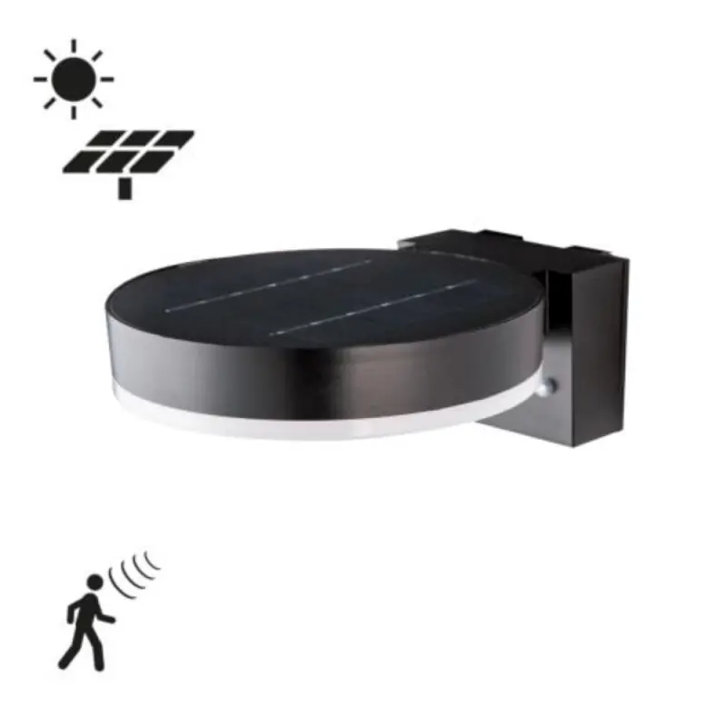 Sonderangebot LED´s Light LED Solar Außenwandleuchte Marseille Schwarz IP44 6W 600lm warmweiß 2700K mit Sensor