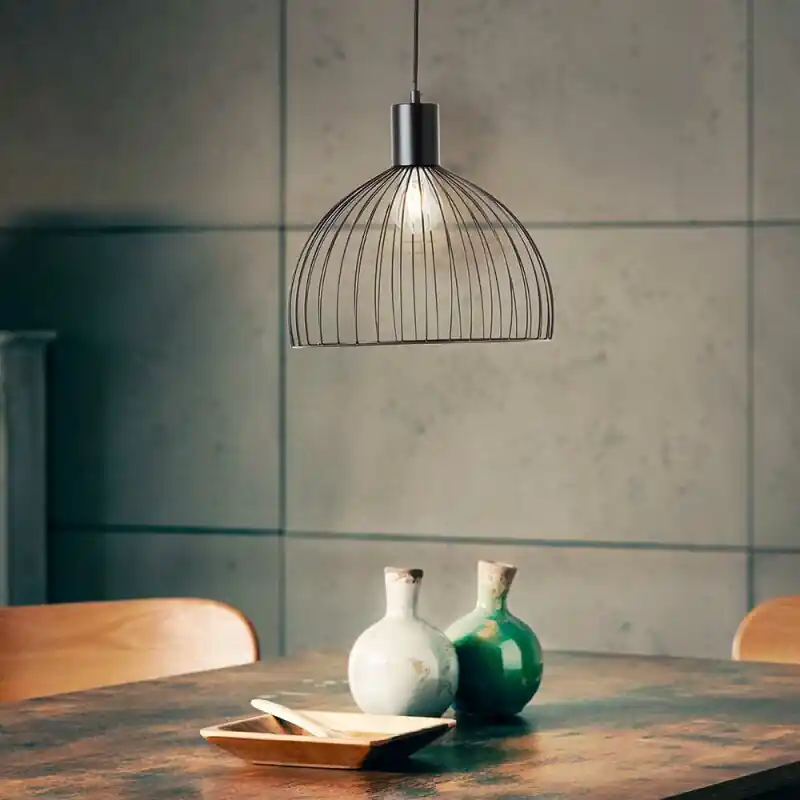 Gratis Versand Brilliant Pedelleuchte Blacky Schwarz matt rund Ø30cm max. 40W E27 ohne Leuchtmittel kürzbar