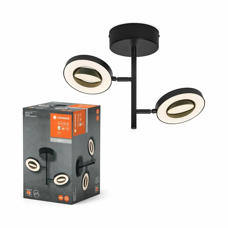 Ledvance LED Deckenleuchte Strahler Spot Saturn Schwarz 21W 2180lm 3000K/4200K/6500K CLICK-CCT Bestpreis