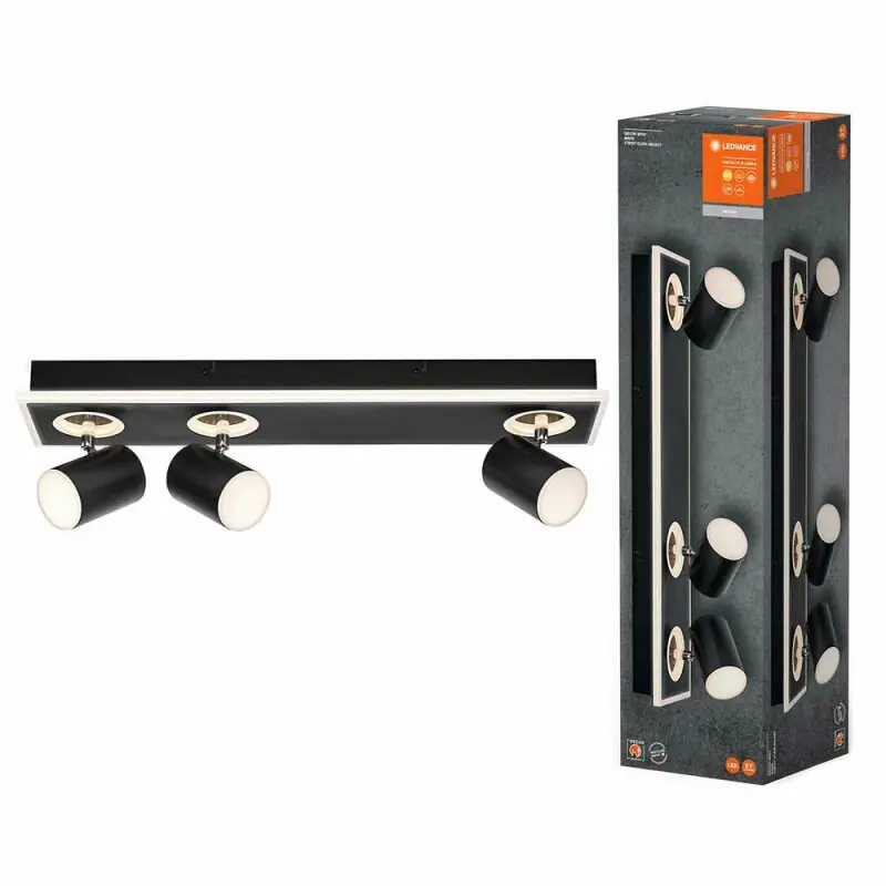 Preisknaller Ledvance LED Deckenleuchte Wandlampe Decor 3 Spot Mars Schwarz 41W 4440lm Warmweiß 3000K schwenkbar