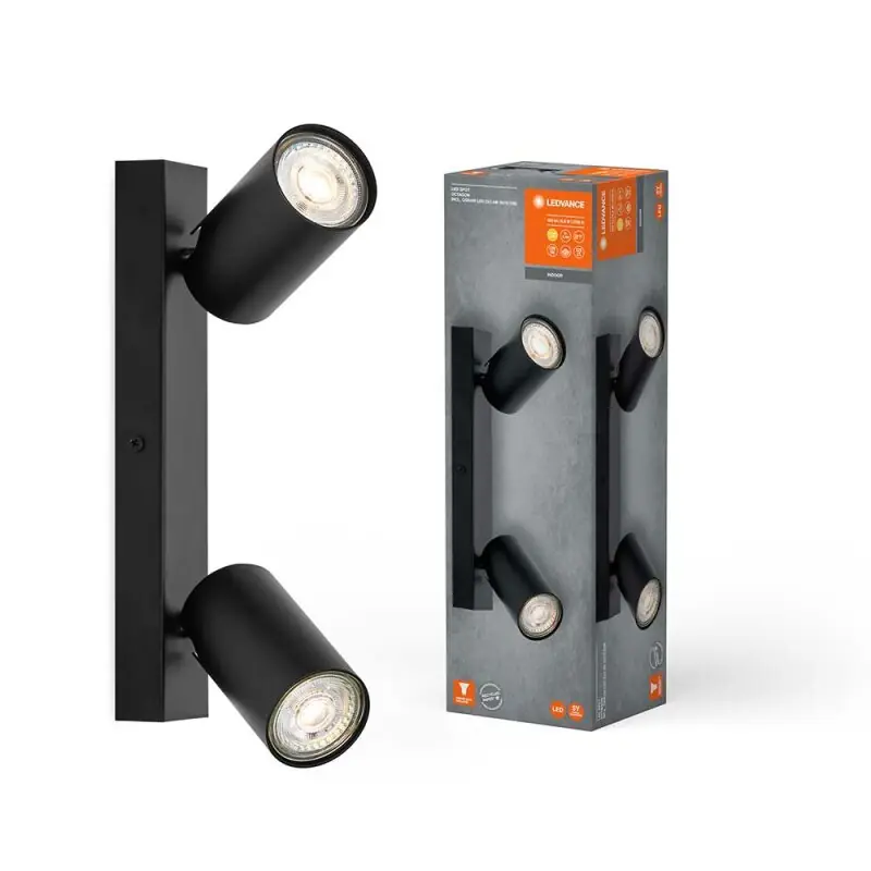 Ledvance LED Deckenleuchte Wandlampe Spot Octagon Schwarz 6,8W GU10 460lm Warmweiß 2700K Echt