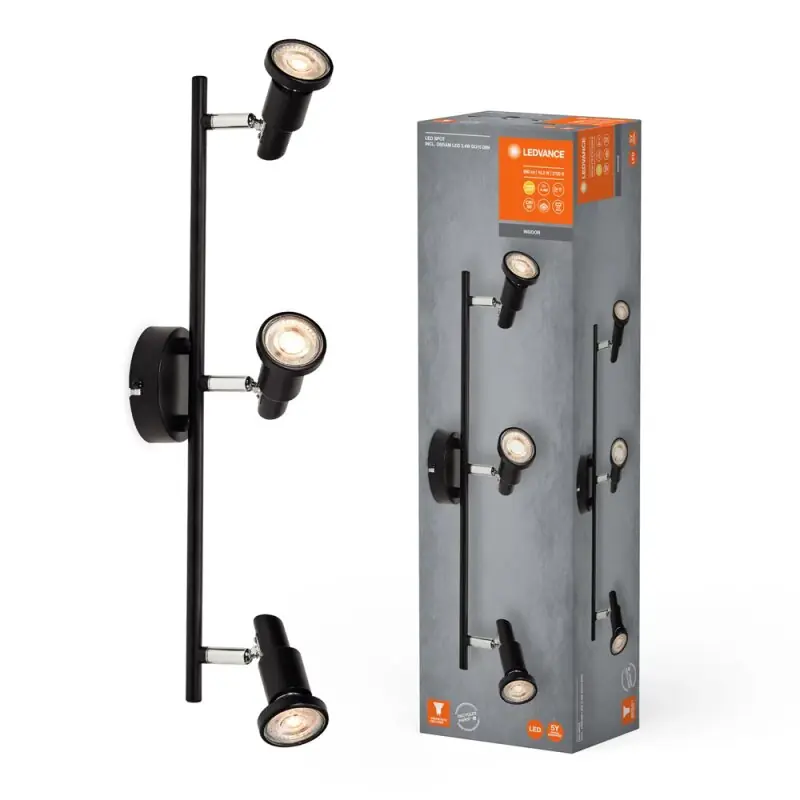 Nur Heute Ledvance LED Deckenleuchte Spot schwarz 3 x 3,4W 690lm warmweiß 2700K DIMMBAR