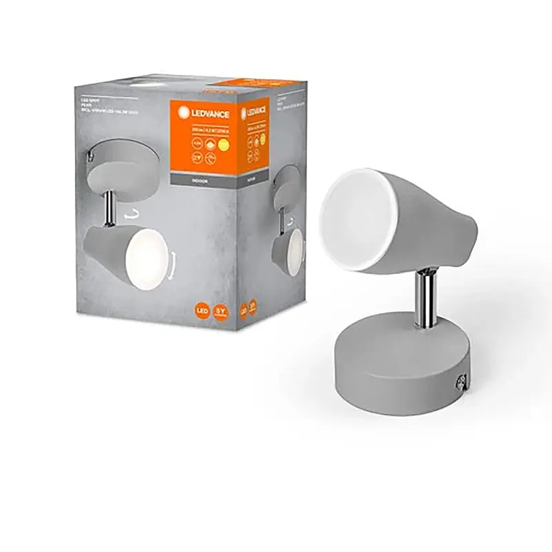 Echt Ledvance LED Deckenleuchte Wandlampe Spot Pear Grau 4,3W GU10 210lm warmweiß 2700K schwenkbar