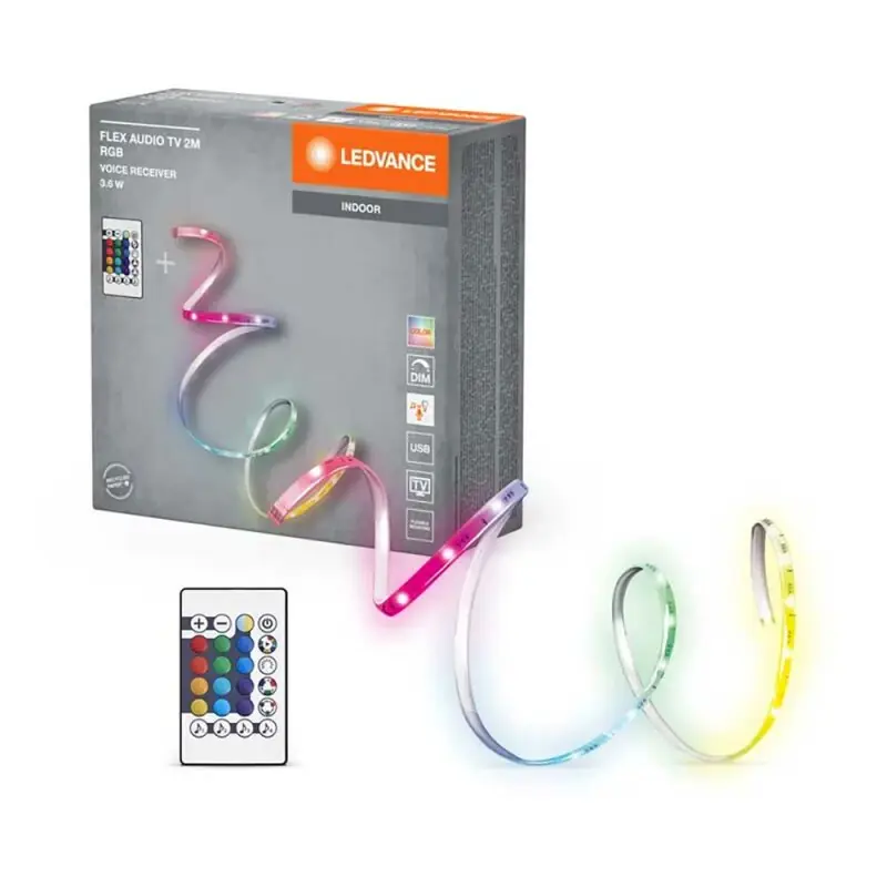 Ledvance LED Strip Audio Streifen 2m 3,6W RGB Dimmbar USB mit Fernbedienung & Musiksensor Neue Ware