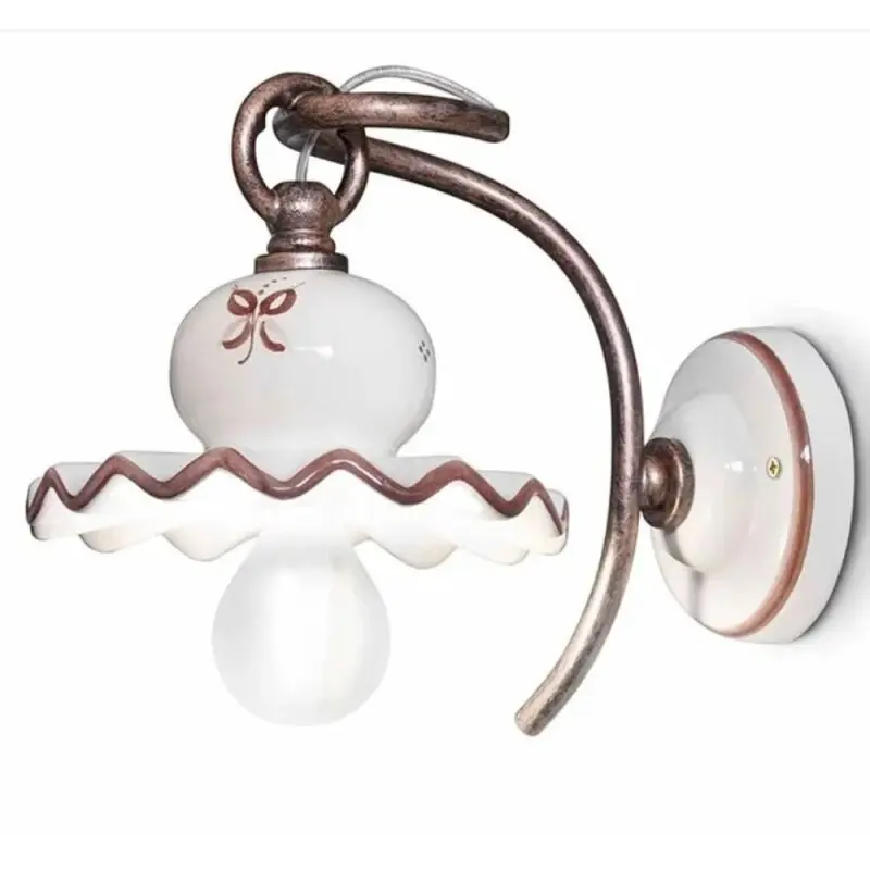 Jetzt Bestellen Ferroluce Wandlampe Leuchte Roma Weiß Ø14cm max. 42W E14 handgefertigt Keramik