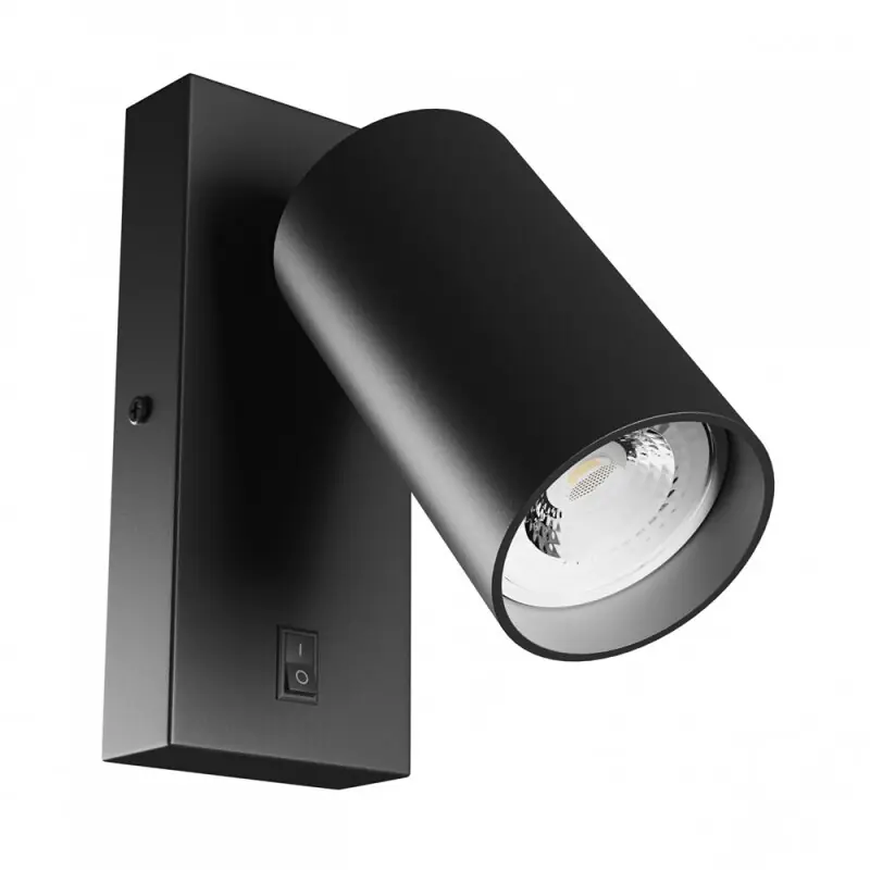 Preisreduziert Spectrum Wandleuchte Squalla Variosa Schwarz max. 10W GU10 ohne Leuchtmittel mit Schalter