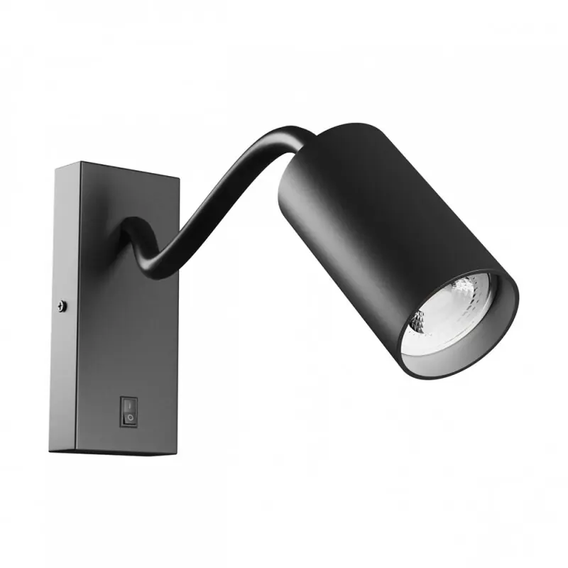 Echt Spectrum Wandleuchte Squalla Variosa Schwarz max. 10W GU10 ohne Leuchtmittel mit Schalter + Flexarm