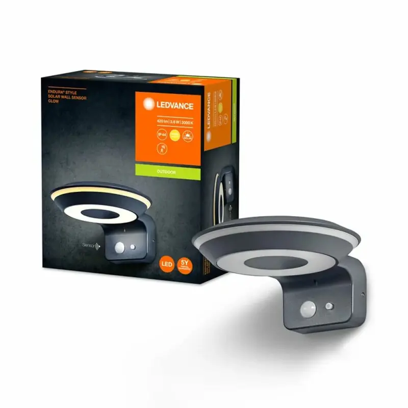 Ledvance LED Außenleuchte Wandlampe Endura Style Solar Glow Dunkelgrau IP44 3,6W 420lm warmweiß 3000K Preisreduziert