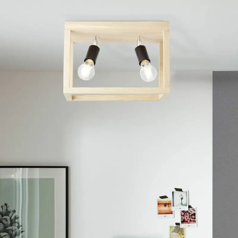 Brilliant Deckenleuchte Nerea Holz Eiche max. 2 x 15W E27 ohne Leuchtmittel schwenkbar Letzte Chance