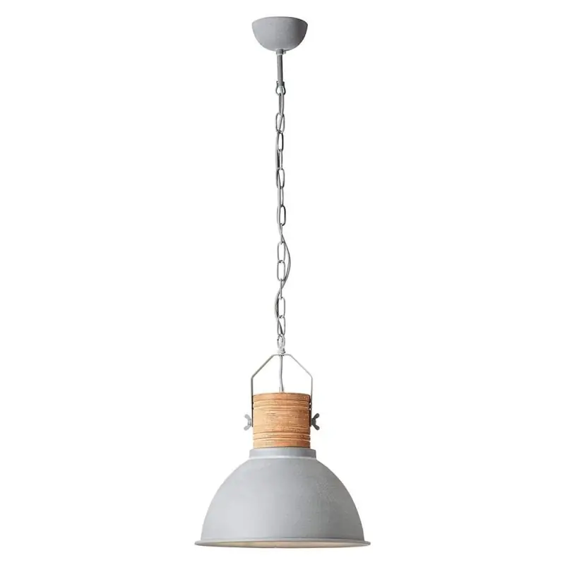 Sonderangebot Brilliant Pendelleuchte Frieda Grau Beton Holz Ø39cm max. 60W E27 kürzbar