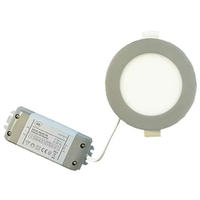 LED Einbaupanel Leuchte Downlight Silber rund Ø17cm 12W 810lm Warmweiß 3000K Dimmbar Billig