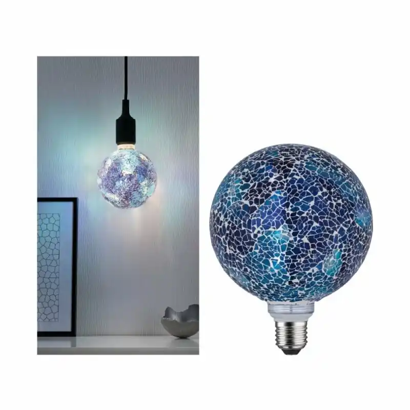 Paulmann LED Leuchtmittel Globe G125 Miracle Mosaic Blau 5W = 40W E27 470lm dimmbar Ausverkauf