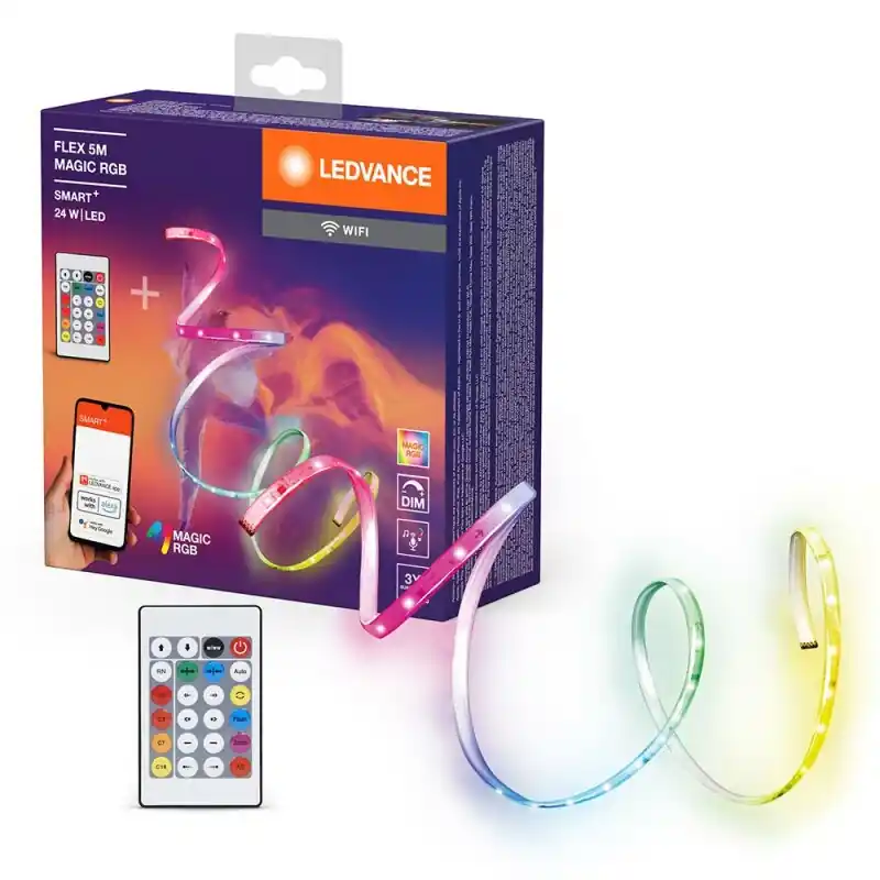 Ledvance LED Smart+ Strip Streifen 5m 24W Magic RGB Dimmbar Fernbedienung App WiFi Schnäppchen