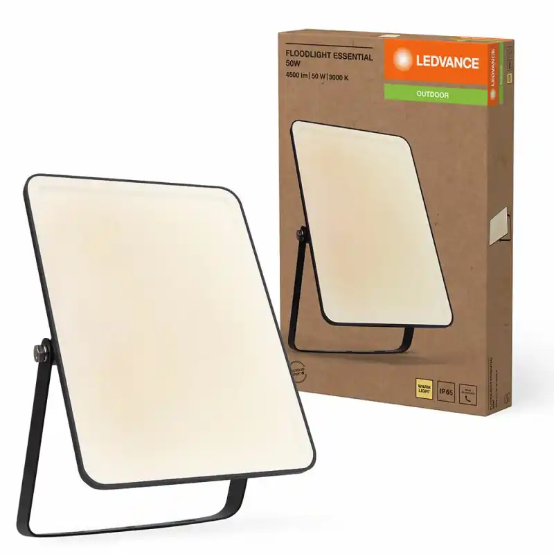 Ledvance LED Fluter Floodlight Essential Schwarz IP65 50W 4250lm 3000K warmweiß Direkt Vom Hersteller