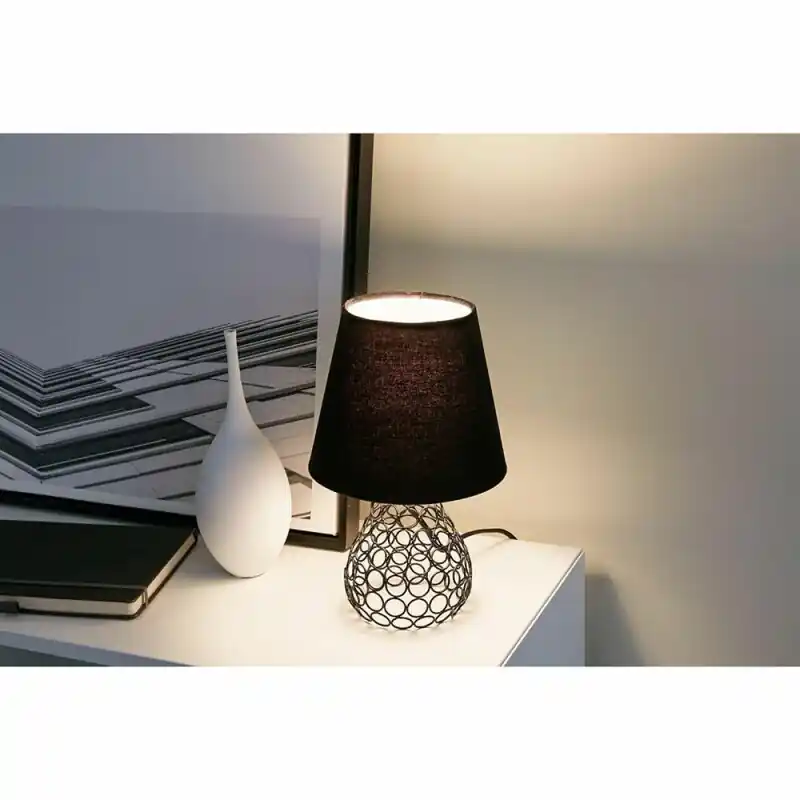 Paulmann Pauleen Tischleuchte Black Brilliance Schwarz Textil max. 20W E27 mit Schalter Kostenfreie Lieferung