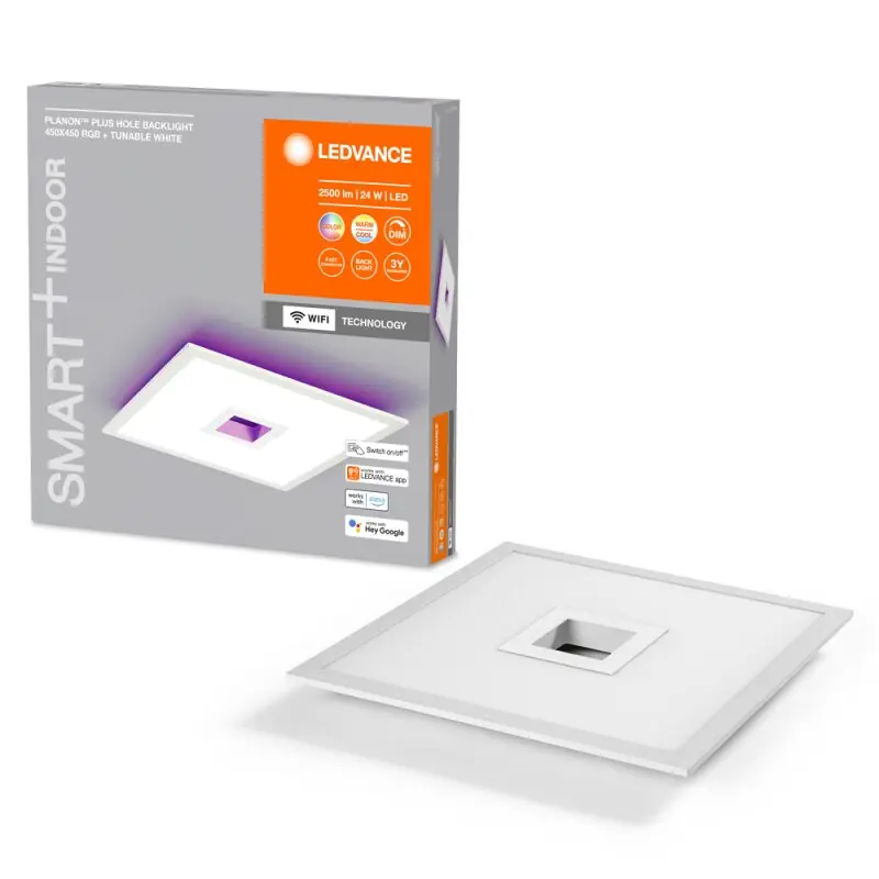 Ledvance LED Smart+ Deckenleuchte weiß 45x45cm 24W 2500lm RGBW 2700K-6500K Dimmbar App Amazon Google Alexa WiFi Ausverkauf