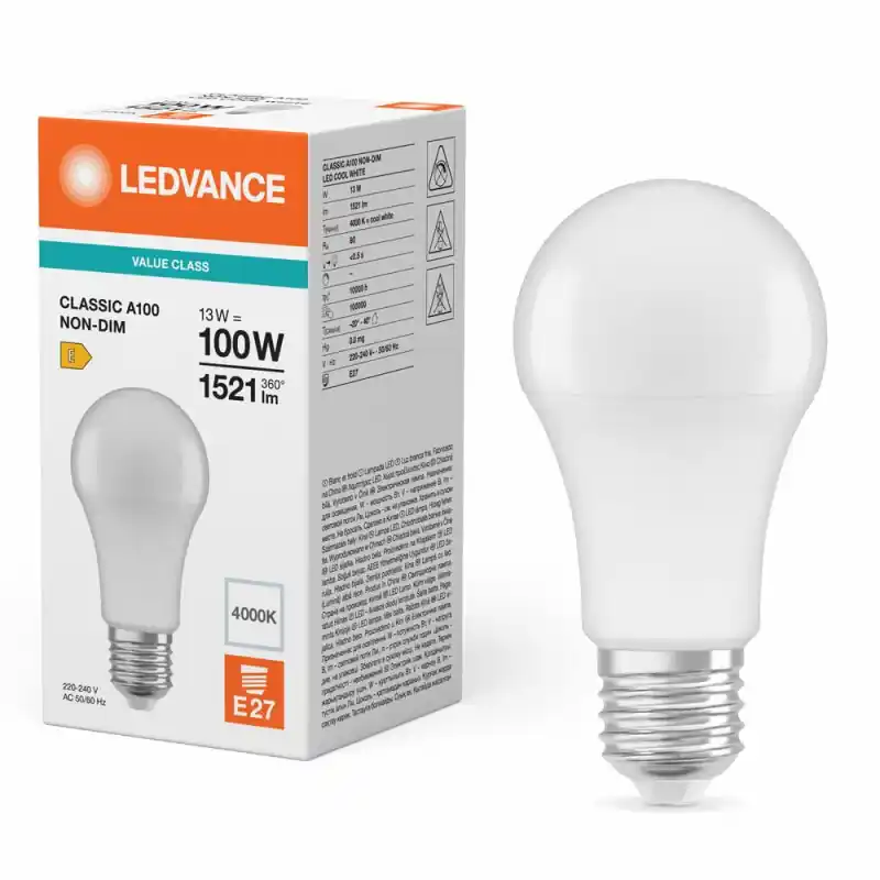 Wochenendangebot Ledvance LED Classic A60 Birne 13W = 100W E27 matt 1521lm 840 Neutralweiß 4000K