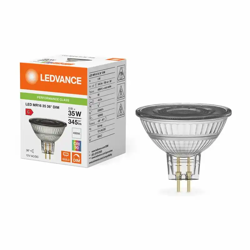Ledvance LED MR16 Glas Reflektor 5W = 35W GU5,3 12V 345lm Neutralweiß 4000K 36° Ra>90 DIMMBAR Neu