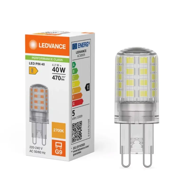 Top-Angebot Ledvance LED Stiftsockellampe PIN 4,2W = 40W G9 klar 470lm warmweiß 2700K