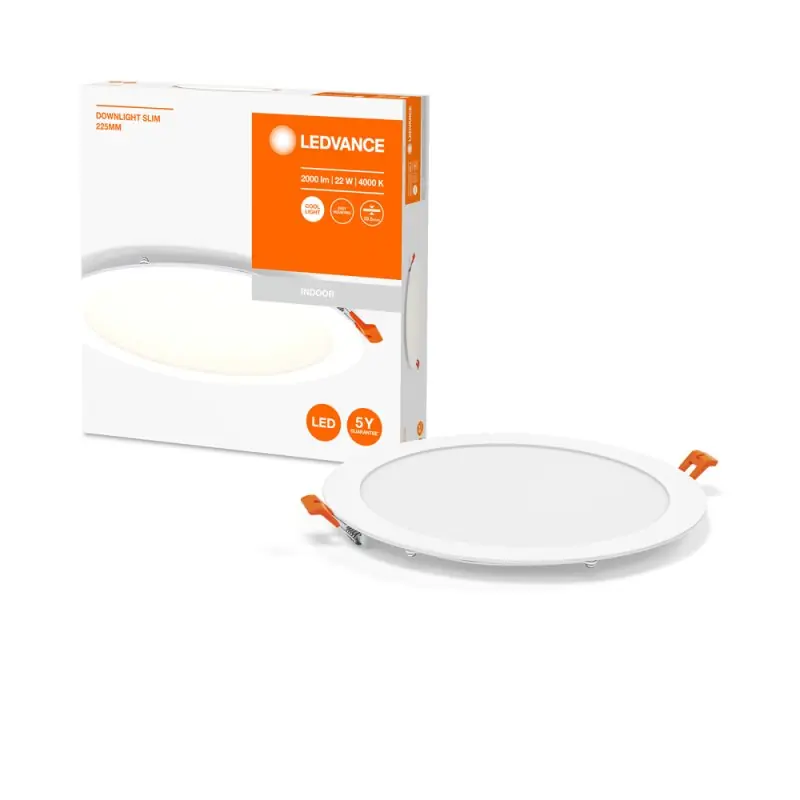 Neue Ware Ledvance LED Einbaupanel Downlight Slim 22W Ø225mm weiß 2400lm Neutralweiß 4000K