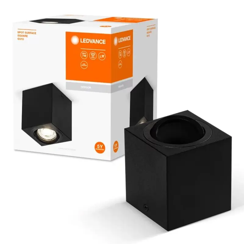 Markenprodukt Ledvance Deckenaufbauleuchte Spot Surface Square schwarz max. 7W GU10