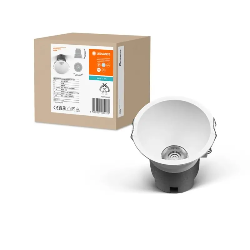 Ledvance LED Einbaustrahler Spot Twist Weiß Ø9,3cm 10W 800lm neutralweiß 4000K 30° Sale