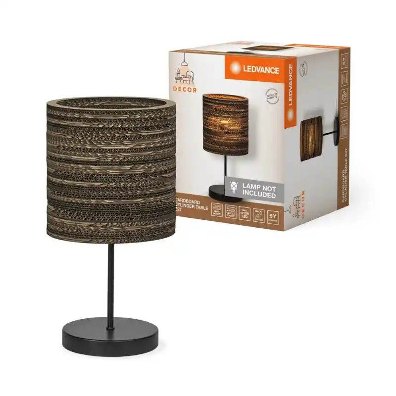 Jetzt Bestellen Ledvance Tischleuchte Decor Cardboard Cylinder Table braun max. 15W E27 mit Schalter