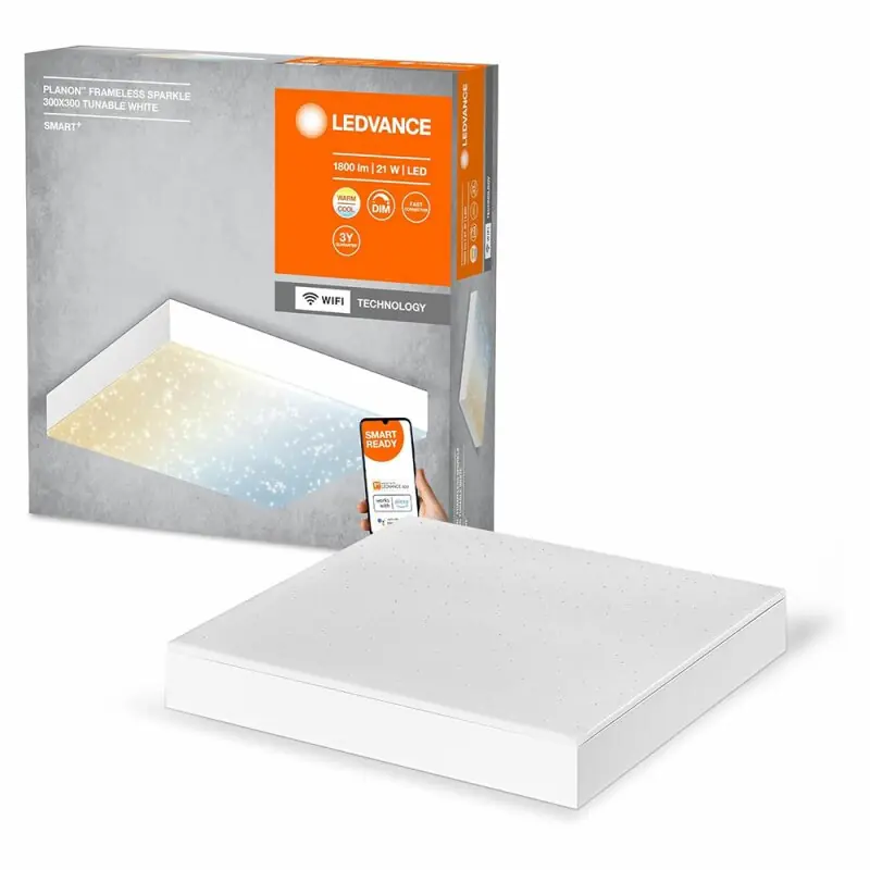 Ledvance LED Smart+ Panel Planon Frameless Sparkle 30x30cm 21W 1800lm TW 3000-6500K Dimmbar App Google Alexa WiFi Mega-Angebot