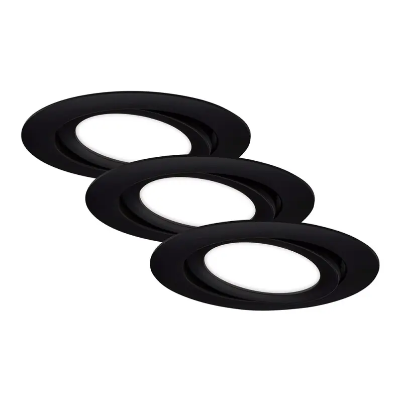 3 x Briloner LED Einbauleuchten Schwarz rund Ø10,6cm IP23 7W 600lm Neutralweiß 4000K schwenkbar Angebot
