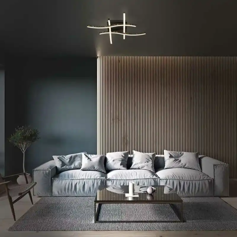 Solange Der Vorrat Reicht Briloner LED Deckenleuchte Schwarz 65x65cm 24W 2800lm warmweiß 3000K Glitzereffekt