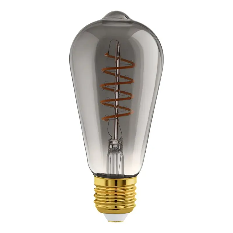 Eglo LED Spiral Filament ST64 Edison 4W E27 Rauchglas 100lm extra warmweiß 2000K DIMMBAR Neu