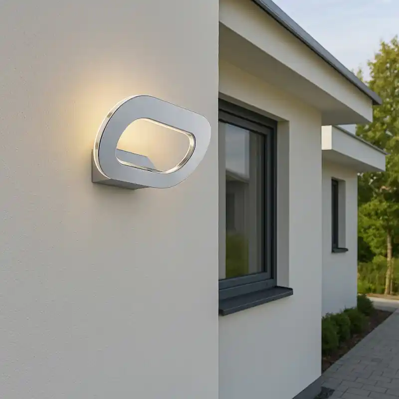 Helestra LED Außenleuchte Wandlampe Tori 44 Silber Chrom 8,4W warmweiß 3000K Preisknaller