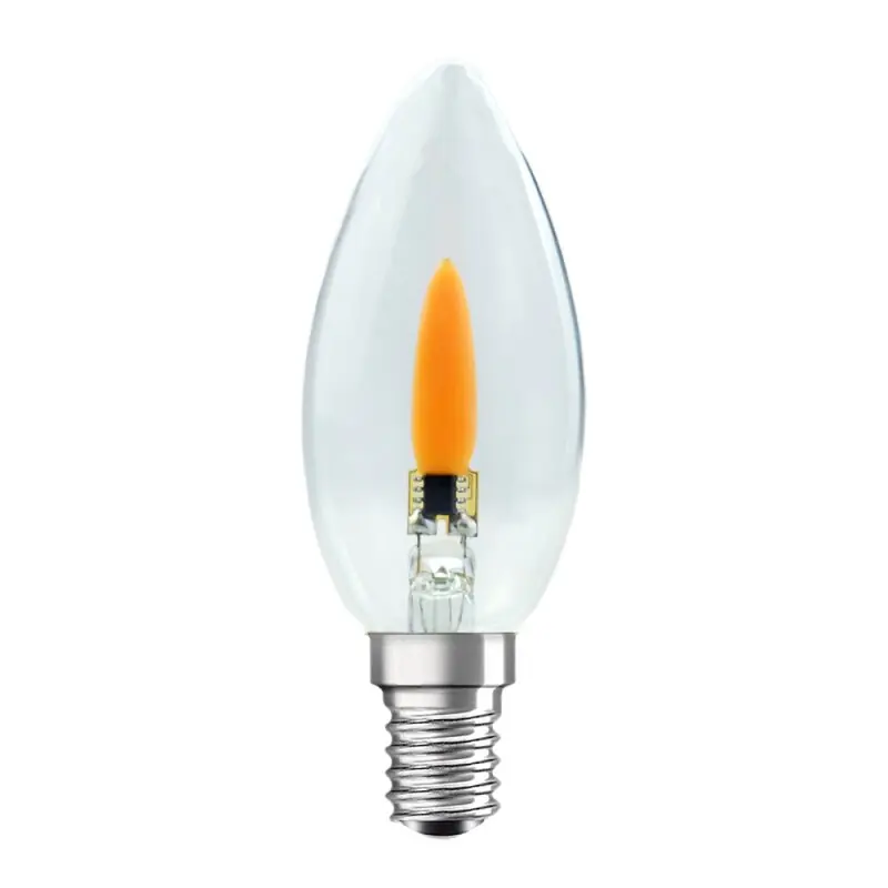 Meistverkauft LED Filament Leuchtmittel Kerze 1W E14 klar Flackerlicht Feuer