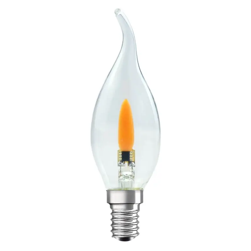 Finale Aktion LED Filament Leuchtmittel Windstoßkerze 1W E14 klar Flackerlicht Feuer