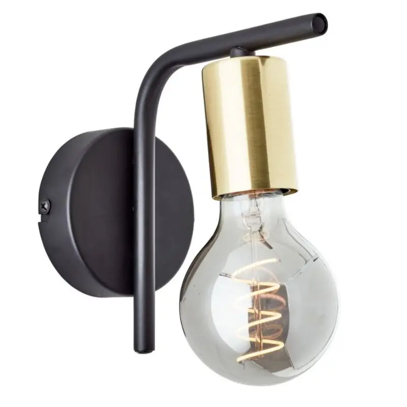 Brilliant Wandleuchte Spot Kerry Schwarz Gold max. 40W E27 Echt