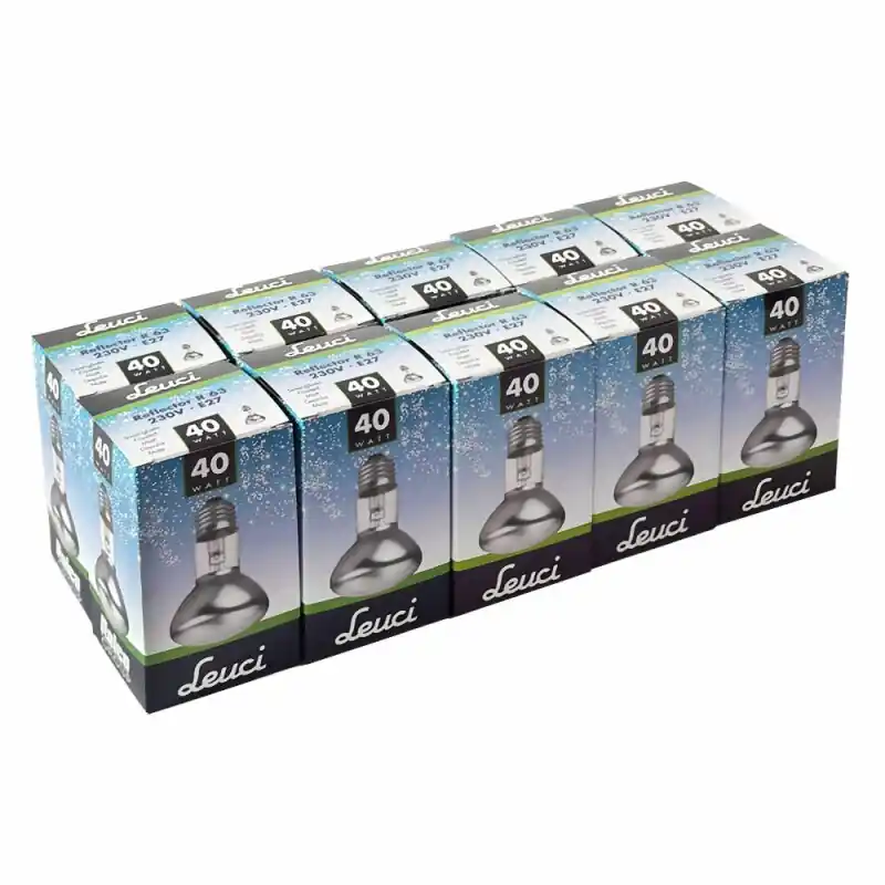 10 x Leuci Reflektor Glühbirne R63 40W E27 matt Glühlampe 40 Watt warmweiß dimmbar Neue Ware