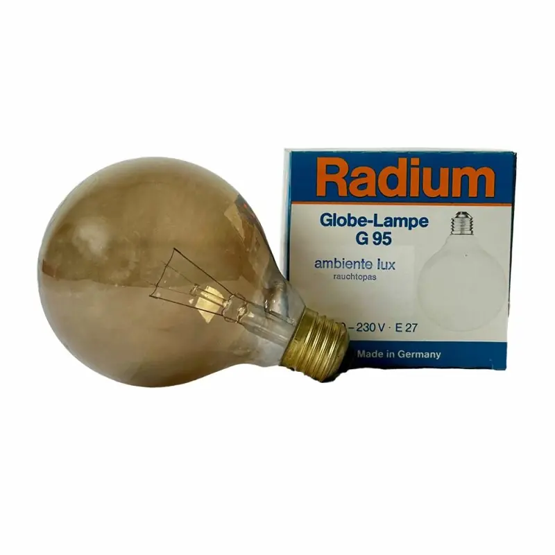 Expressversand Radium Globe Glühbirne G95 60W E27 230V Rauchtopas Glühlampe warmweiß dimmbar