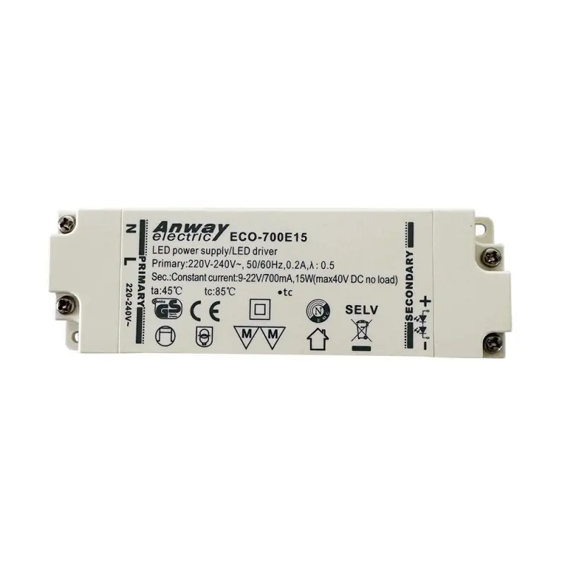 Kracherpreis Anway LED Trafo EVG Vorschaltgerät Konstantstrom Weiß 6-15W 700mA ECO-700E15