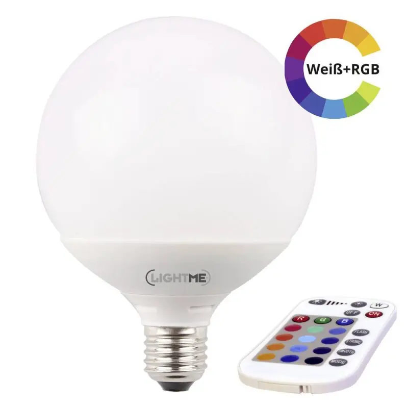 Online Kaufen LightMe LED G120 Globe 10W = 60W E27 matt 810lm RGBW 2700K Farbwechsel mit Fernbedienung