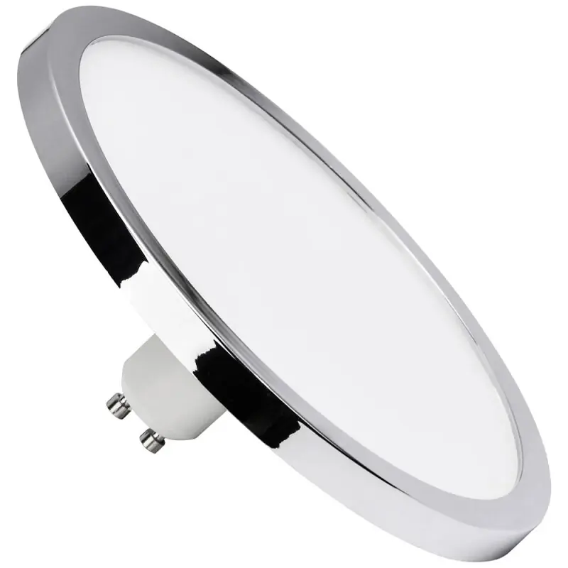 LightMe LED Mini-Panel Chrom Ø14,5cm Lampe 8W GU10 matt 650lm Click-CCT 2700K & 4000K per Lichtschalter Highlight