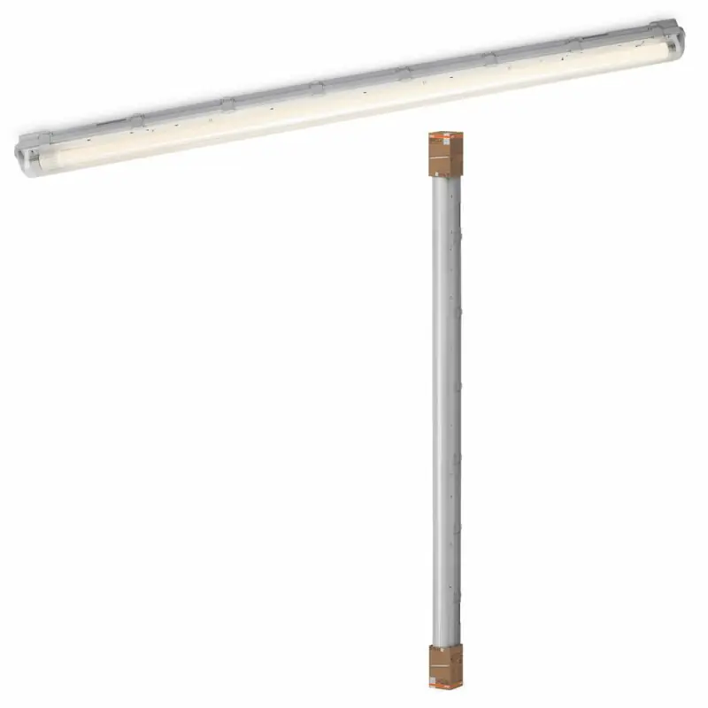 Osram LED Feuchtraumwannenleuchte Damp Proof 150cm Grau IP65 1 x 19W G13 1700lm Neutralweiß 4000K Finale Aktion