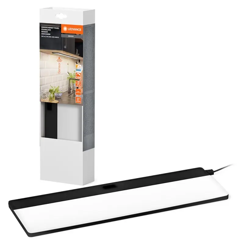 Markenprodukt Ledvance LED Unterbauleuchte Panel Frameless 30cm Schwarz 5W 220lm CCT 3000K - 6500K Click-Dim Sensor