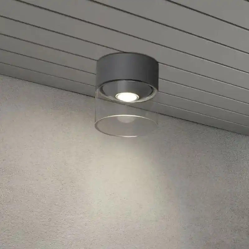 Konstsmide LED Außenleuchte Deckenlampe Varese Anthrazit IP54 Ø11cm 255lm warmweiß 3000K Sonderaktion