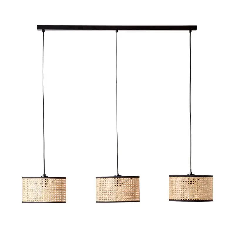 Aktuell Brilliant Pendelleuchte Wiley Schwarz/Holzfarben 110cm max. 3 x 60W E27 ohne Leuchtmittel kürzbar