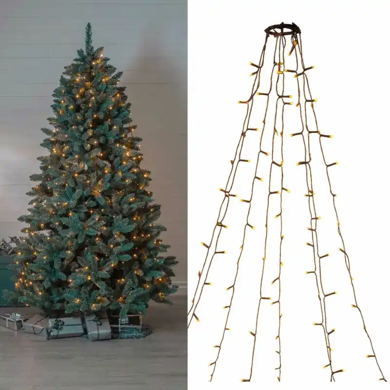 Eglo LED Weihnachtsbaum Überwurf Lichterkette IP44 innen & außen extra warmweiß 2000K 360 LEDs 2m Begrenztes Angebot