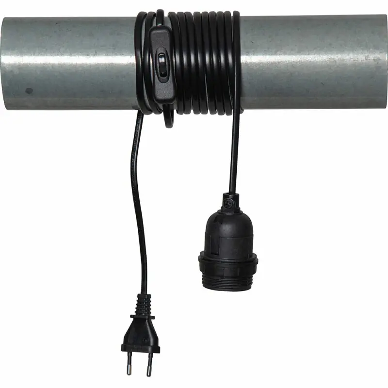 Eglo Lampenfassung Schwarz max. 25W E27 Außengewinde 3,5m Kabel Stecker & Schalter Kracherpreis