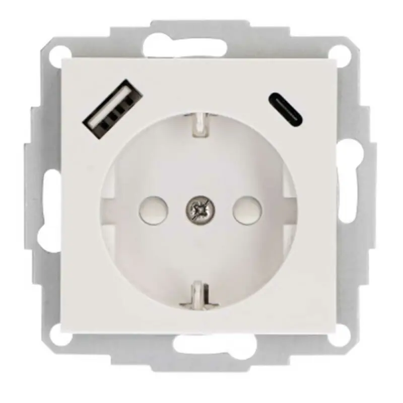 USB Schutzkontakt Steckdose 2 x USB Anschluss Typ A & C 3,0A Must-Have