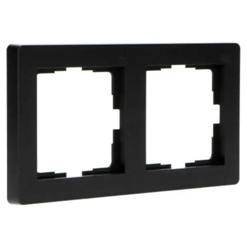 Sonderangebot Shada Abdeckrahmen 2-fach Schwarz für Steckdosen