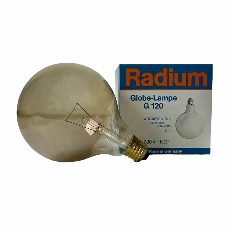 Radium Globe Glühbirne G120 100W E27 230V Rauchtopas Glühlampe warmweiß dimmbar Saisonangebot